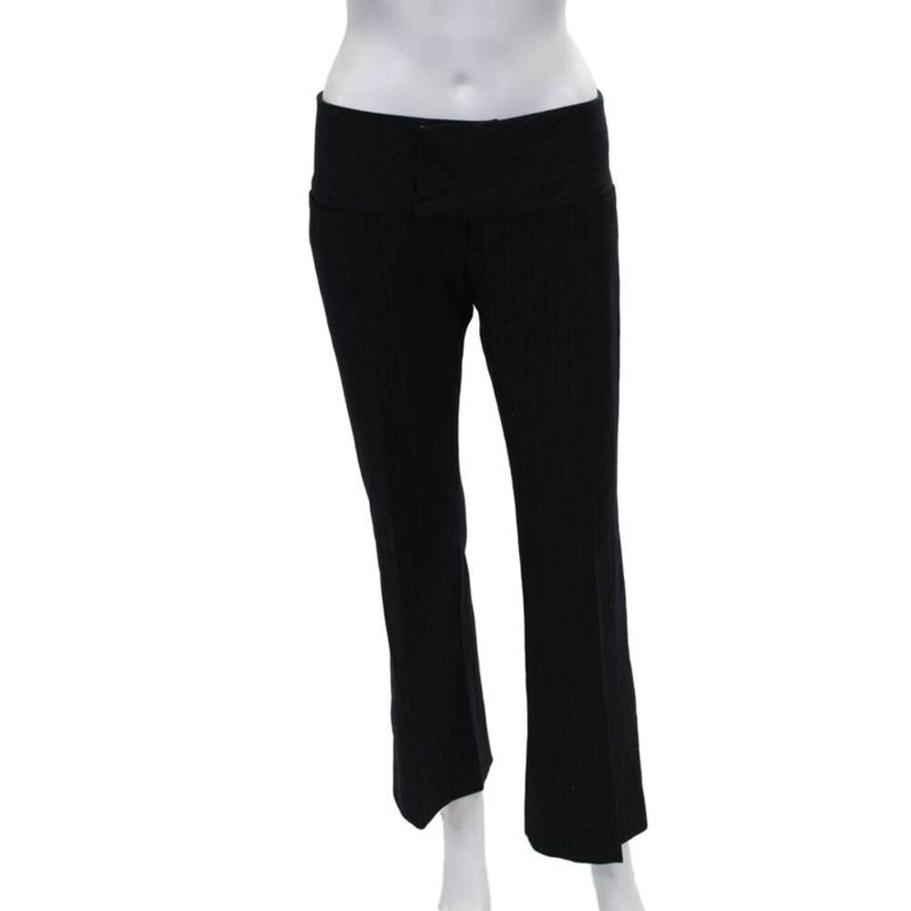 Alvin Valley Women Black Striped Polyester Dress Pants Button Inseam 29 Size 34
